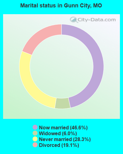 Marital status in Gunn City, MO