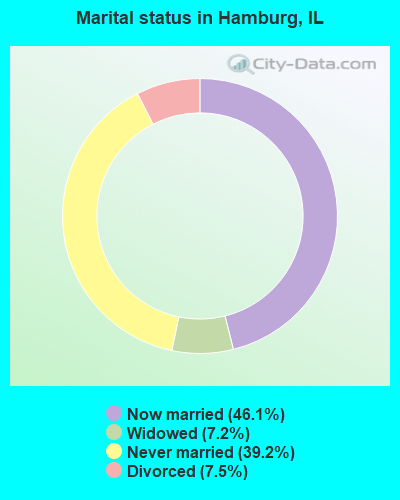 Marital status in Hamburg, IL