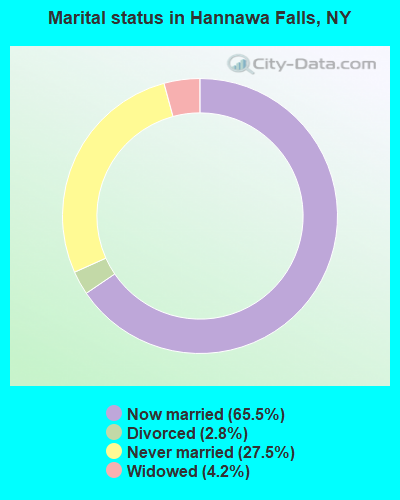Marital status in Hannawa Falls, NY