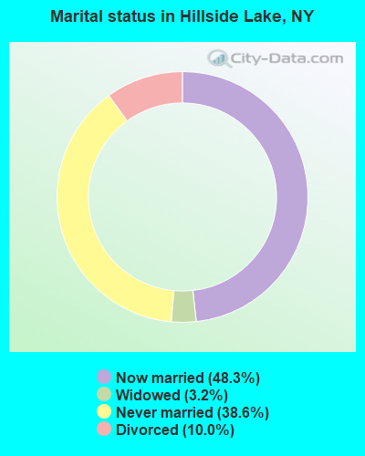Marital status in Hillside Lake, NY