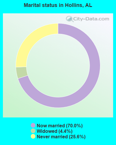 Marital status in Hollins, AL