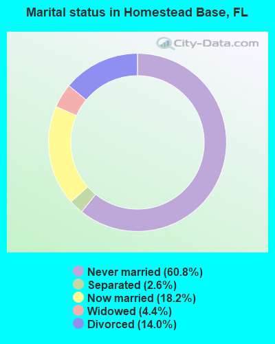 Marital status in Homestead Base, FL