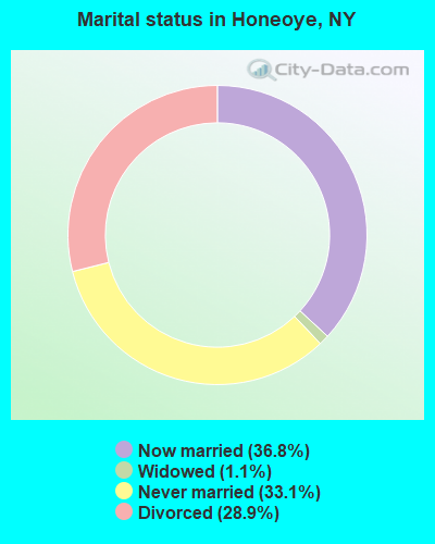 Marital status in Honeoye, NY