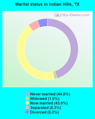 Marital status in Indian Hills, TX