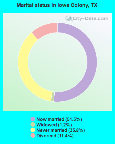 Marital status in Iowa Colony, TX
