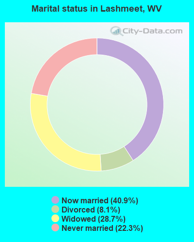 Marital status in Lashmeet, WV