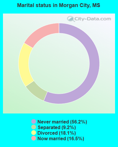 Marital status in Morgan City, MS