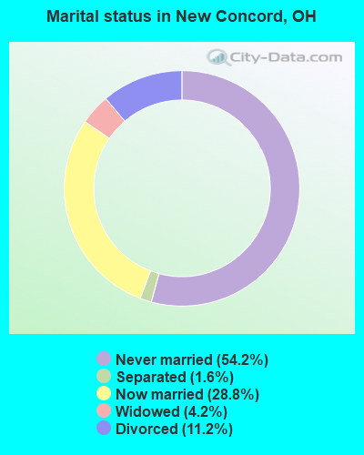 Marital status in New Concord, OH