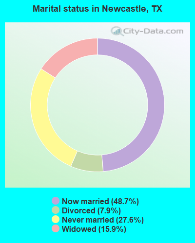 Marital status in Newcastle, TX
