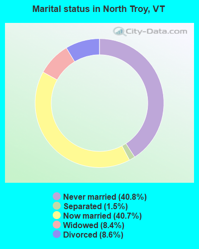 Marital status in North Troy, VT