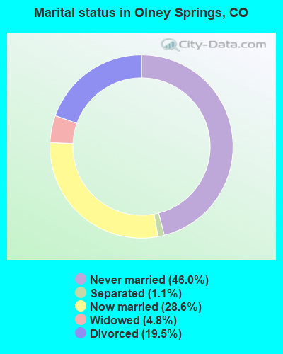 Marital status in Olney Springs, CO