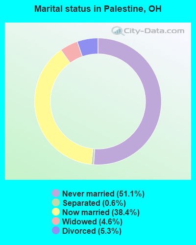 Marital status in Palestine, OH