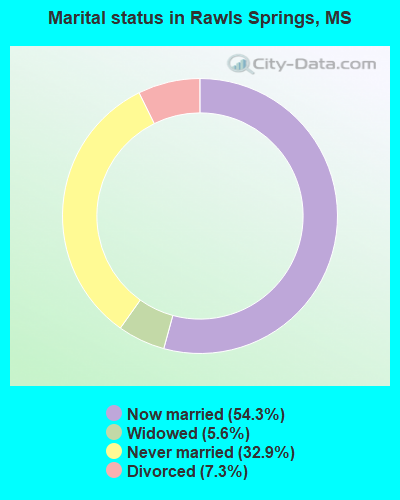 Marital status in Rawls Springs, MS