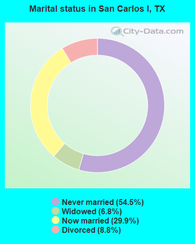 Marital status in San Carlos I, TX