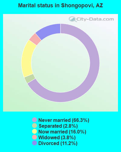 Marital status in Shongopovi, AZ