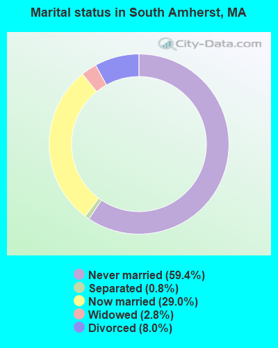 Marital status in South Amherst, MA