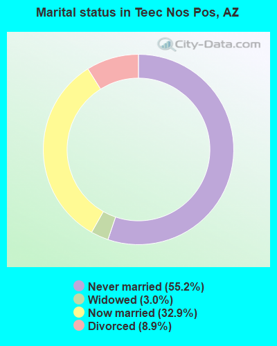 Marital status in Teec Nos Pos, AZ