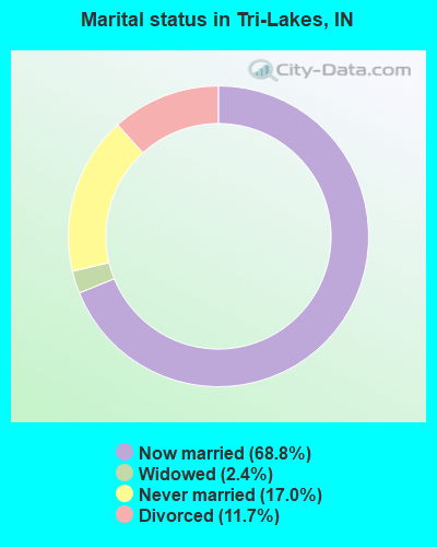 Marital status in Tri-Lakes, IN