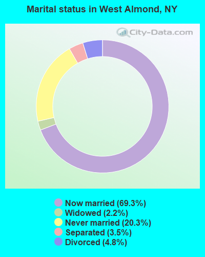 Marital status in West Almond, NY