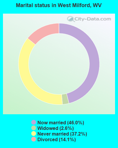 Marital status in West Milford, WV