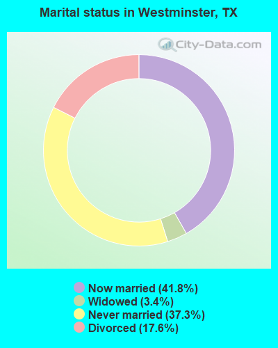 Marital status in Westminster, TX