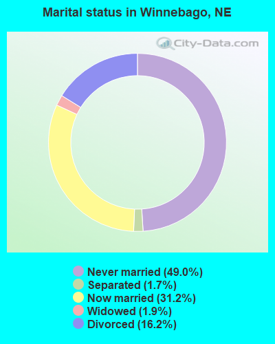 Marital status in Winnebago, NE