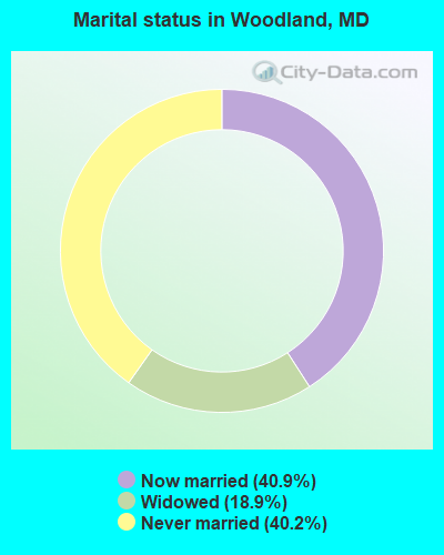 Marital status in Woodland, MD