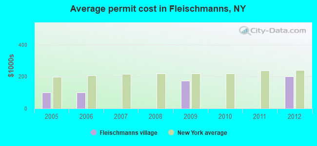 Average permit cost in Fleischmanns, NY