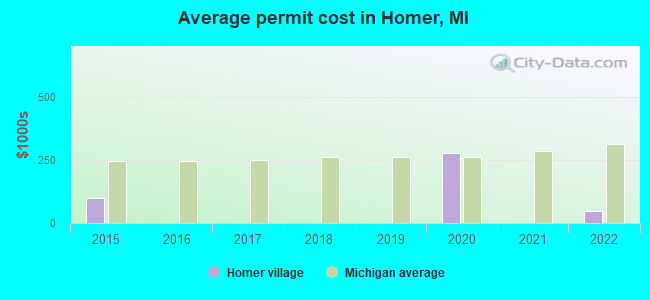 Average permit cost in Homer, MI