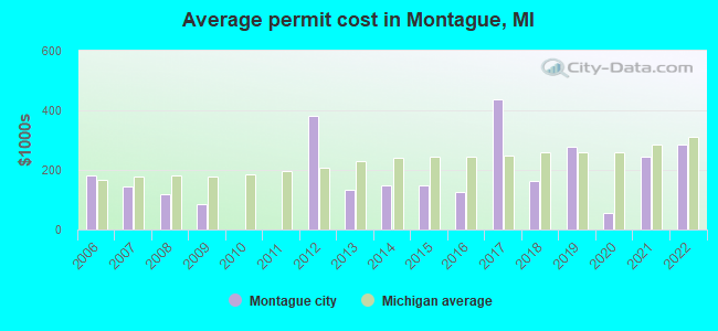 Average permit cost in Montague, MI
