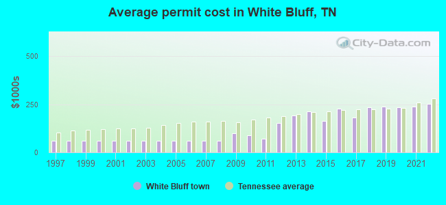 Average permit cost in White Bluff, TN