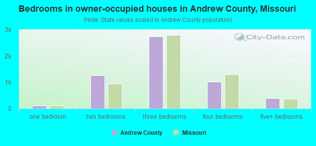 Bedrooms in owner-occupied houses in Andrew County, Missouri