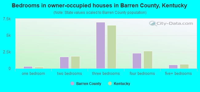 Bedrooms in owner-occupied houses in Barren County, Kentucky