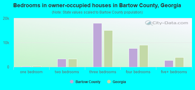 Bedrooms in owner-occupied houses in Bartow County, Georgia