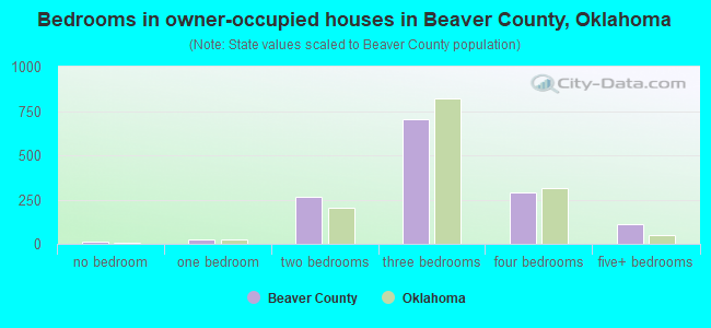 Bedrooms in owner-occupied houses in Beaver County, Oklahoma