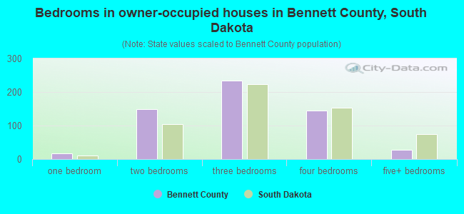 Bedrooms in owner-occupied houses in Bennett County, South Dakota