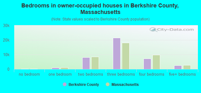 Bedrooms in owner-occupied houses in Berkshire County, Massachusetts