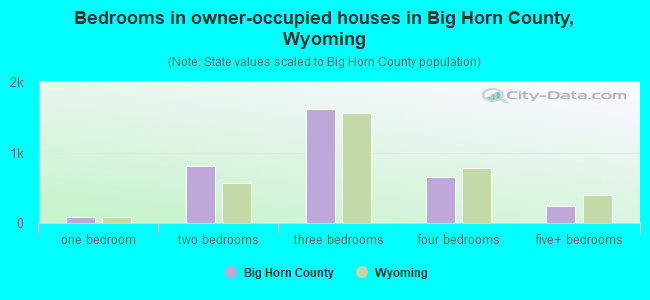 Bedrooms in owner-occupied houses in Big Horn County, Wyoming