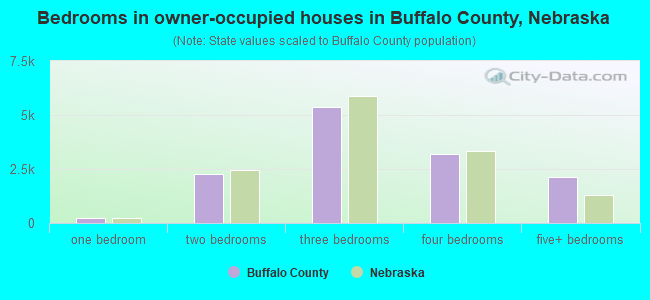 Bedrooms in owner-occupied houses in Buffalo County, Nebraska