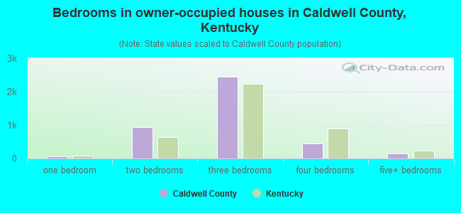 Bedrooms in owner-occupied houses in Caldwell County, Kentucky