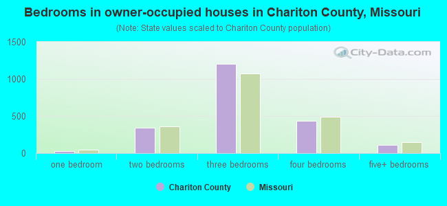 Bedrooms in owner-occupied houses in Chariton County, Missouri