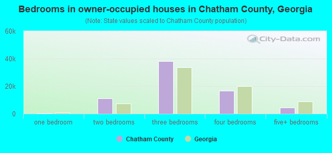 Bedrooms in owner-occupied houses in Chatham County, Georgia