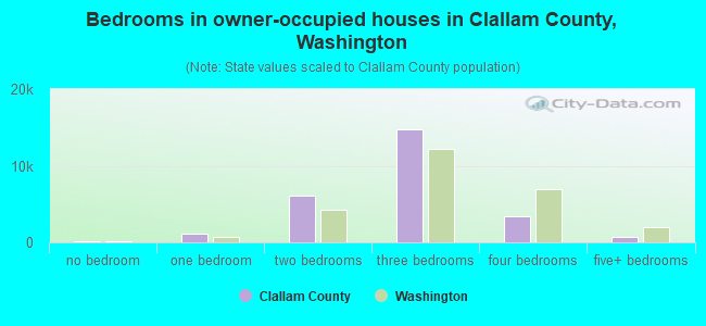 Bedrooms in owner-occupied houses in Clallam County, Washington