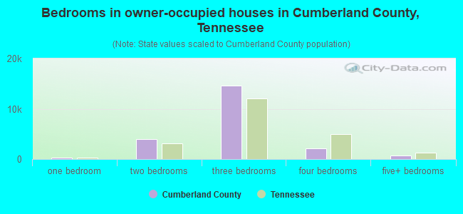 Bedrooms in owner-occupied houses in Cumberland County, Tennessee