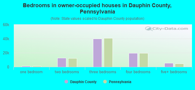 Bedrooms in owner-occupied houses in Dauphin County, Pennsylvania
