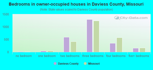Bedrooms in owner-occupied houses in Daviess County, Missouri