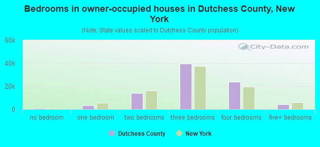 Bedrooms in owner-occupied houses in Dutchess County, New York