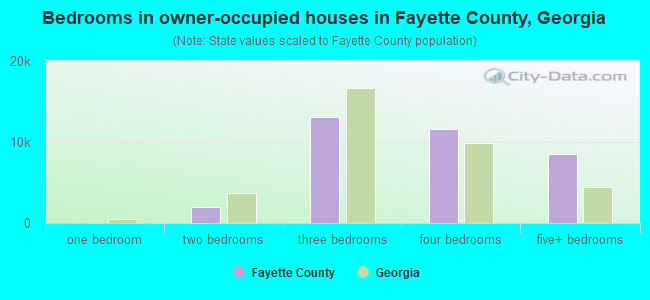 Bedrooms in owner-occupied houses in Fayette County, Georgia