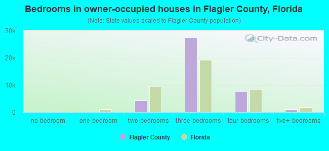 Bedrooms in owner-occupied houses in Flagler County, Florida