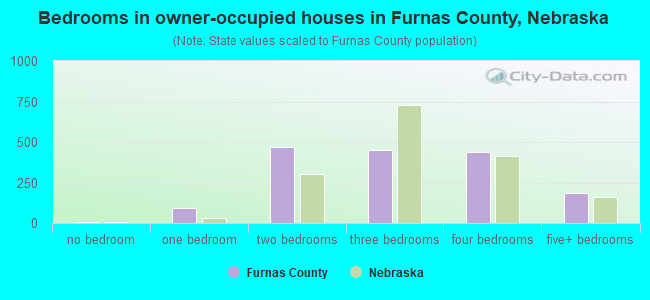 Bedrooms in owner-occupied houses in Furnas County, Nebraska